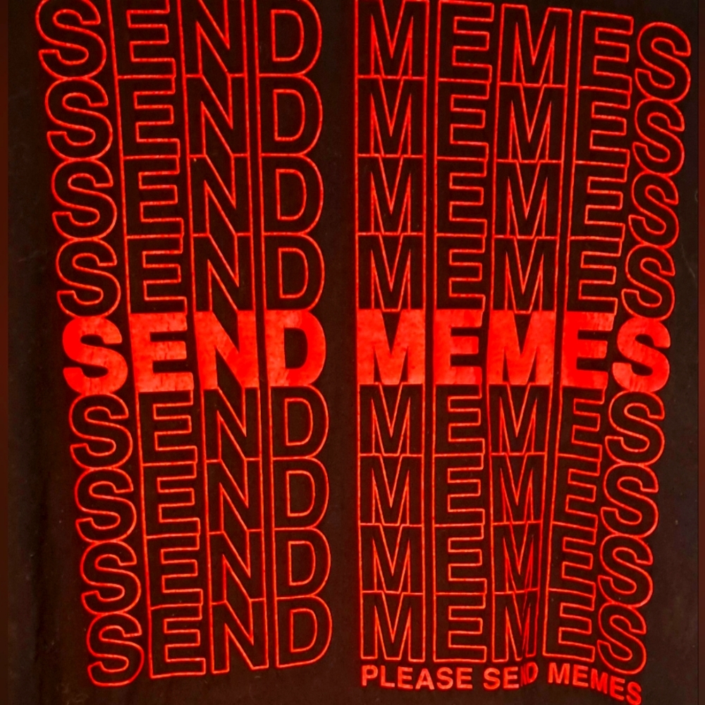 "PLEASE SEND MEMES" Black Graphic Tee